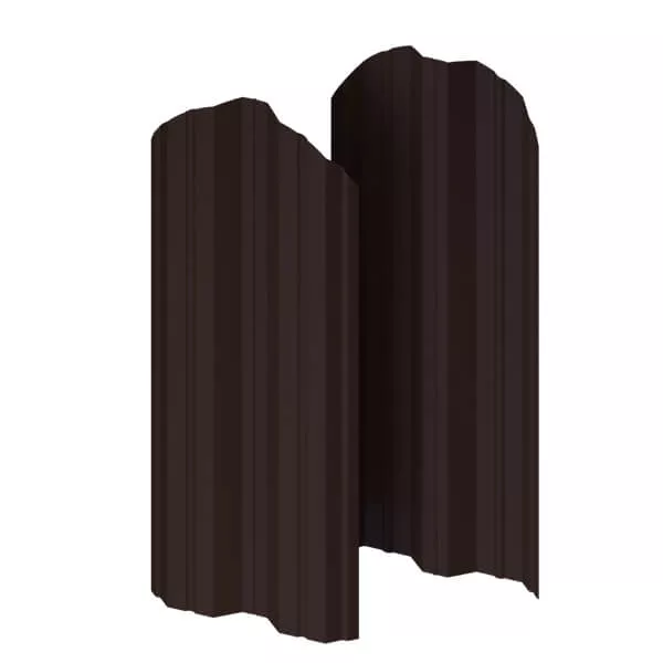Фото: Штакетник металлический МП М-111-О Двусторонний (VALORI-20-DarkBrown | Color-0.5). в 