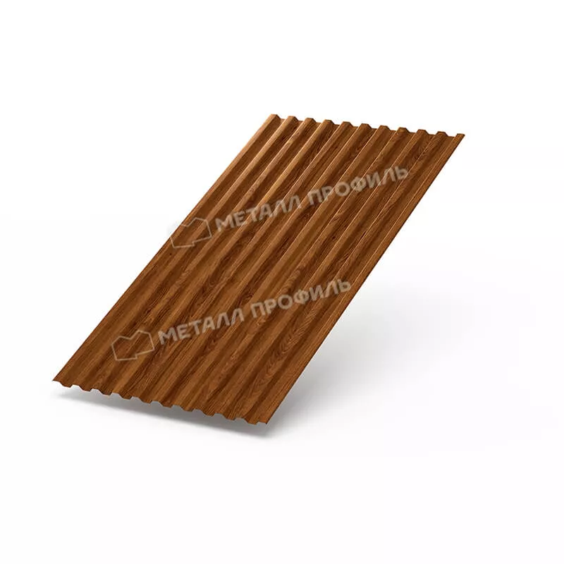 Фото: Профнастил С21 х 1000 - A (ECOSTEEL-01-Мореный дуб-0.5) в Лобне