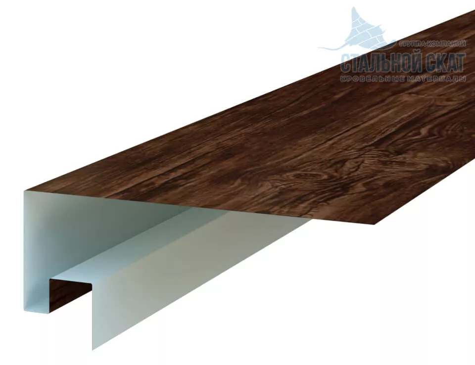 Фото: Планка откоса сложная 3D Woodstock 230х75х2000 (ECOSTEEL_MA-01-Бразил. Вишня-0.5) в Лобне