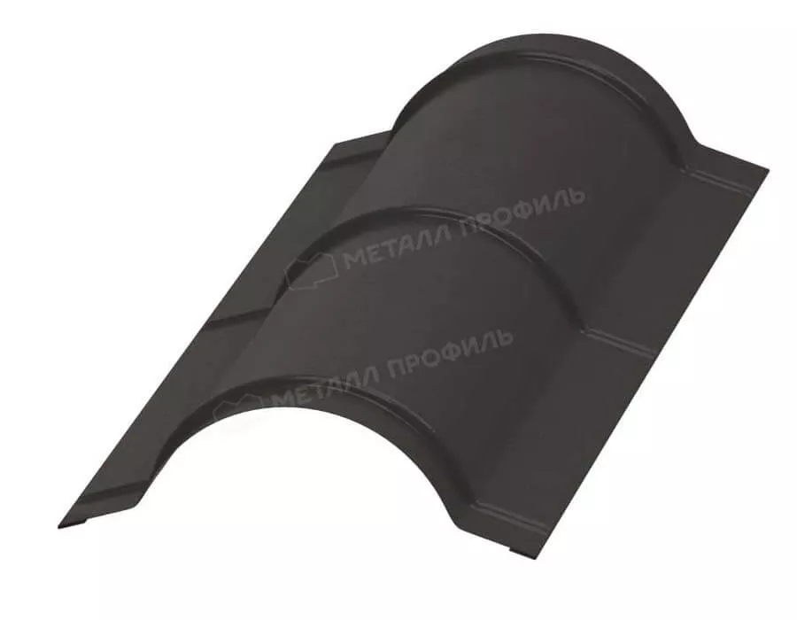 Фото: Планка конька круглого R110х2000 (VALORI-20-DarkBrown-0.5) в 