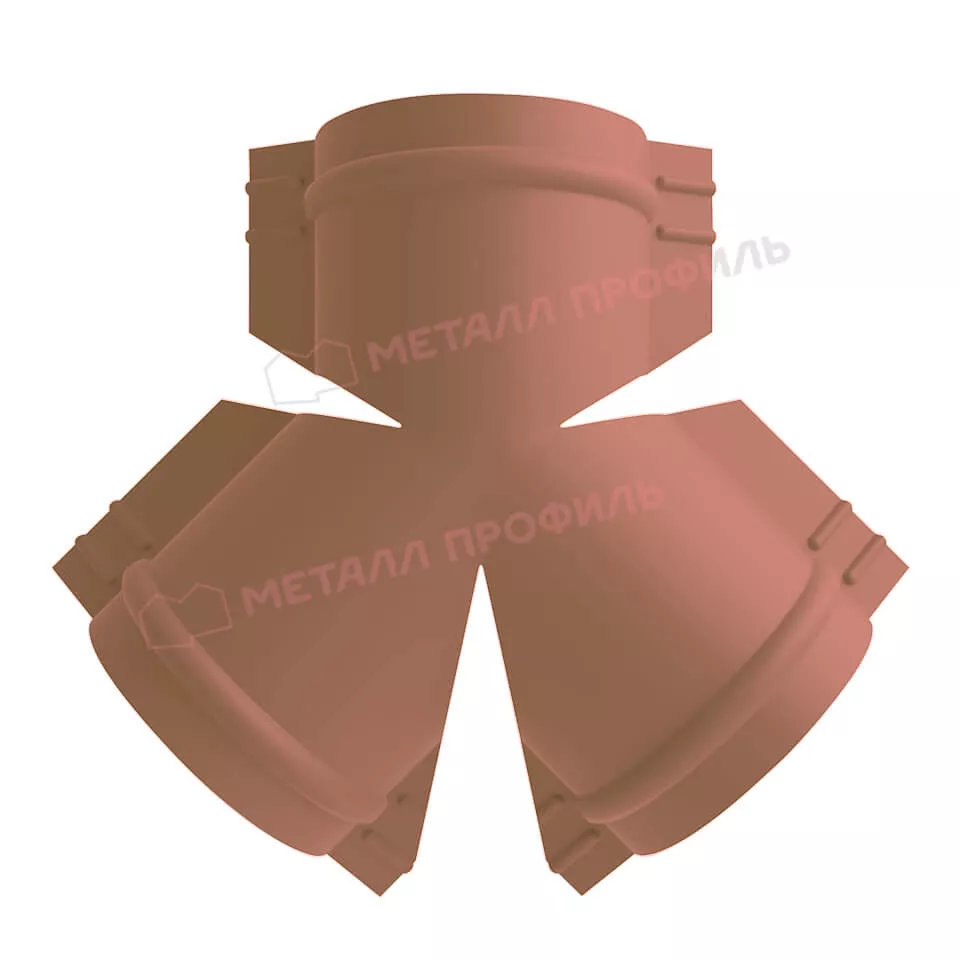 Y-образный тройник для круглого конька R110 (AGNETA-03-CopperCopper-0.5) в Лобне