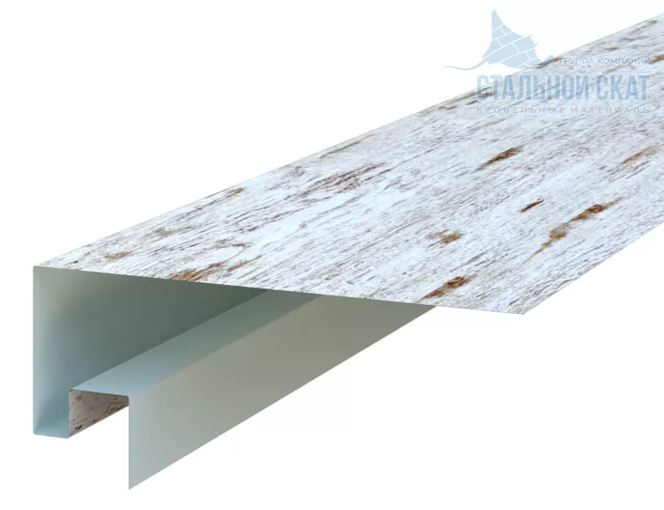 Фото: Планка откоса сложная 3D Woodstock 230х75х2000 (ECOSTEEL_MA-01-Беленый Дуб-0.5) в Лобне