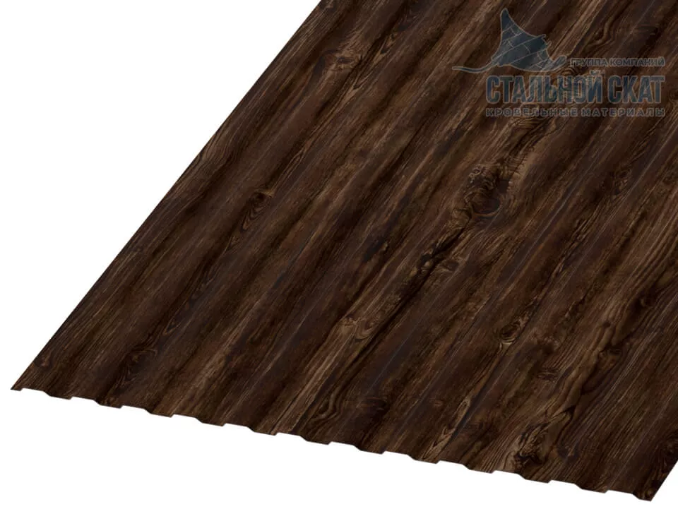 Фото: Профнастил МП10 х 1100 - A (ECOSTEEL_MA_Д-12-Античный Дуб-0.45) в Лобне