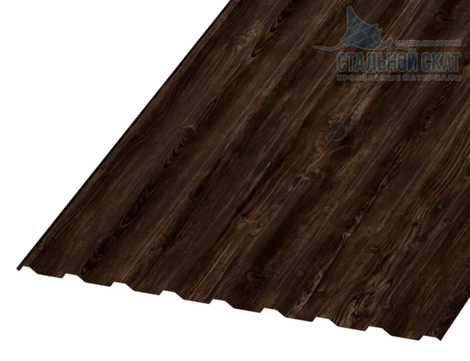 Фото: Профнастил МП20 х 1100 - R (ECOSTEEL_MA_Д-12-Античный Дуб-0.45) в Лобне