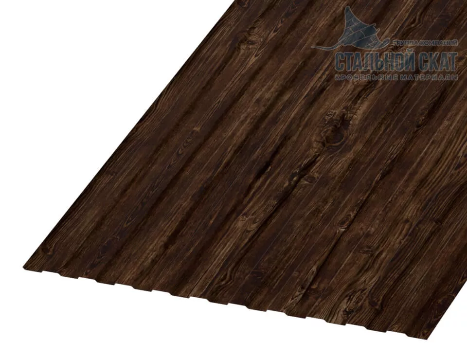 Профнастил С8 х 1150 - B (ECOSTEEL_MA-12-Античный Дуб-0.45) в Лобне