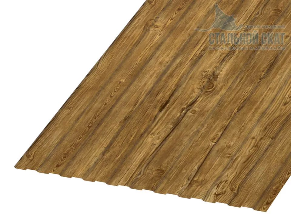 Фото: Профнастил С8 х 1150 - B (ECOSTEEL_T-01-ЗолотойДуб-0.5) в Лобне
