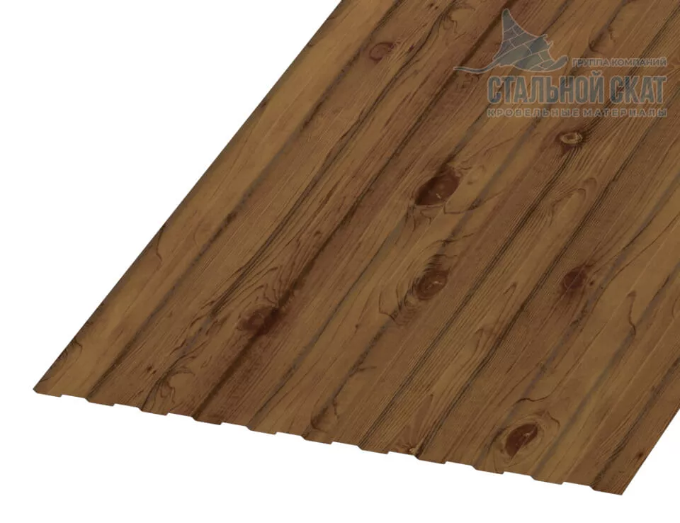 Фото: Профнастил С8 х 1150 - B (ECOSTEEL_T-12-Дуб-0.45) в Лобне