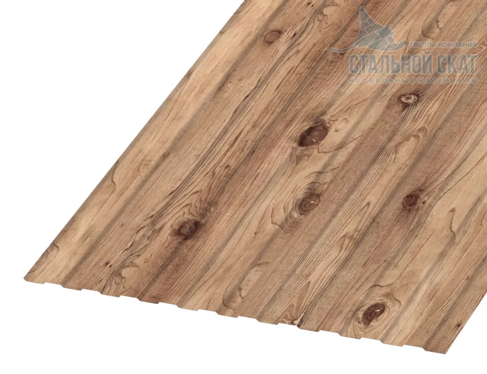 Фото: Профнастил С8 х 1150 - B (ECOSTEEL_T-12-Золотой Орех-0.45) в Лобне