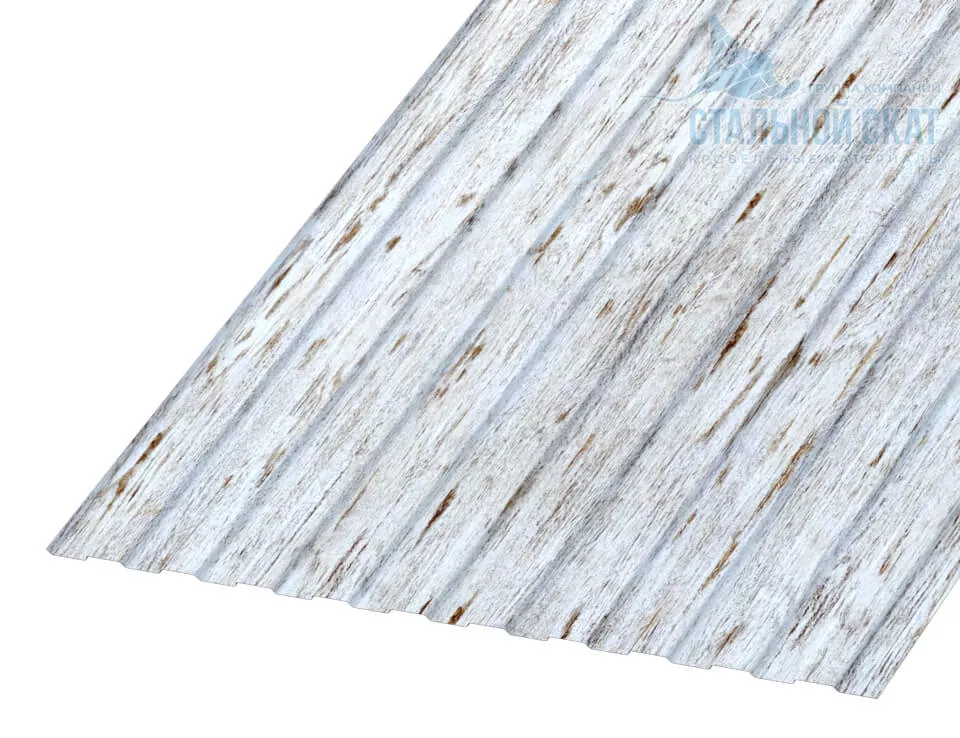 Фото: Профнастил С8 х 1150 - B (ECOSTEEL_MA-01-Беленый дуб-0.5) в Лобне