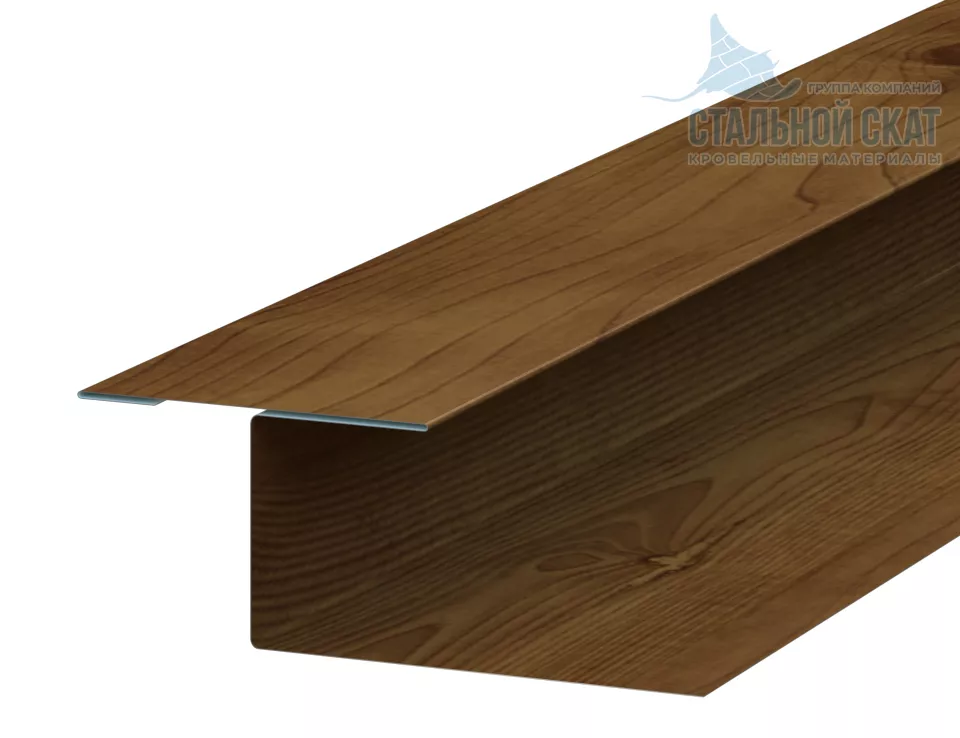 Фото: Планка стыковочная универсальная Woodstock 50х30х3000 (ECOSTEEL_T-12-Дуб-0.45) в Лобне