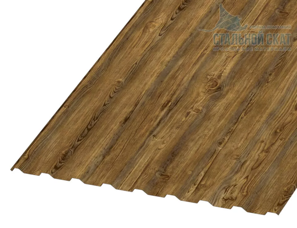Фото: Профнастил МП20 х 1100 - R (ECOSTEEL_T-01-ЗолотойДуб-0.5) в Лобне