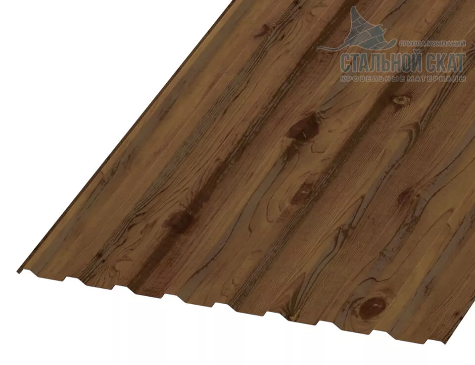 Фото: Профнастил МП20 х 1100 - R (ECOSTEEL_T-12-Дуб-0.45) в Лобне