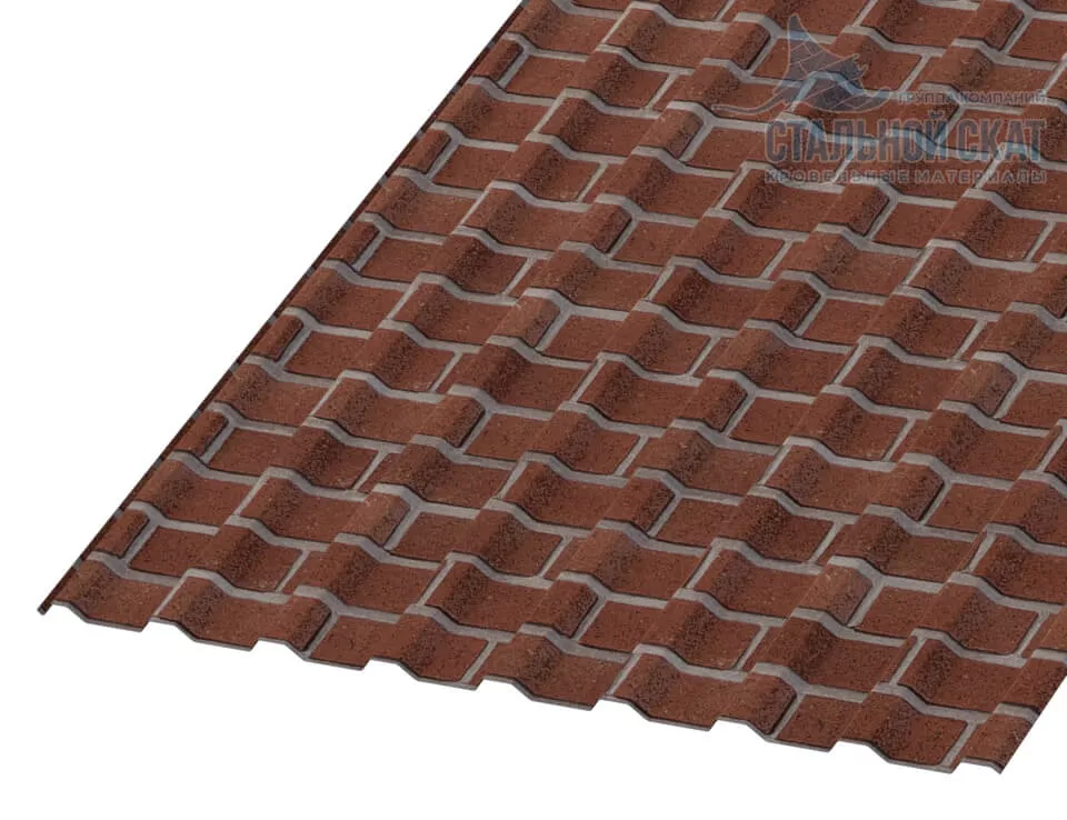 Фото: Профнастил МП20 х 1100 - R (ECOSTEEL-01-Кирпич-0.5) в Лобне