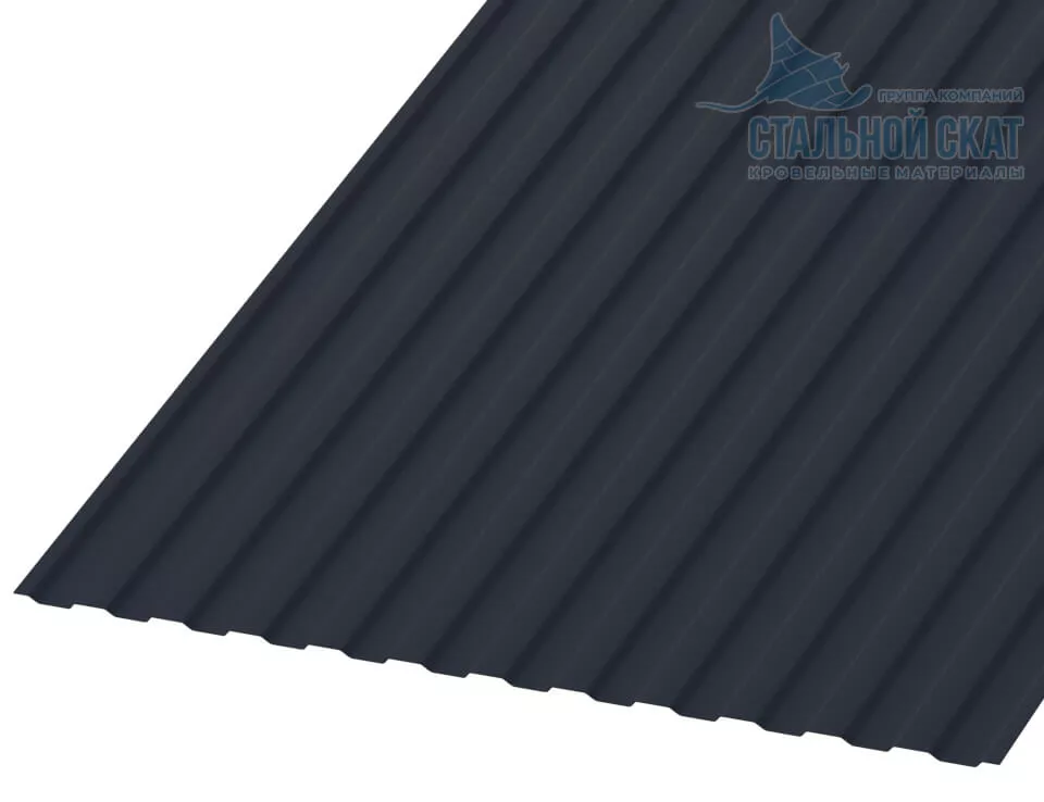 Профнастил МП10 х 1100 - B (ПЭ-01-7024Color-0.4±0.08мм) в Лобне