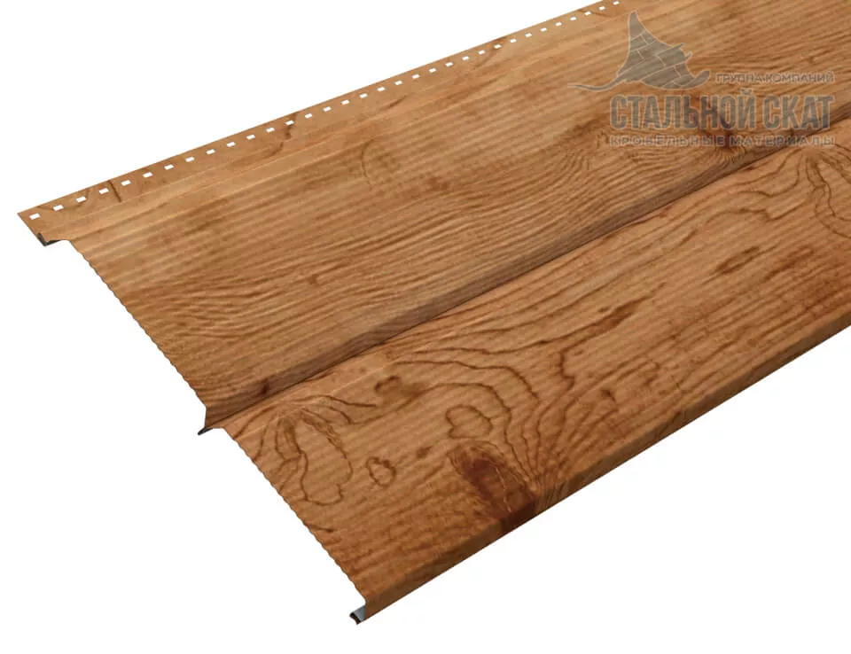 Сайдинг Lбрус-XL-В-14х335 (ECOSTEEL_T-01-Кедр-0.5) в Лобне