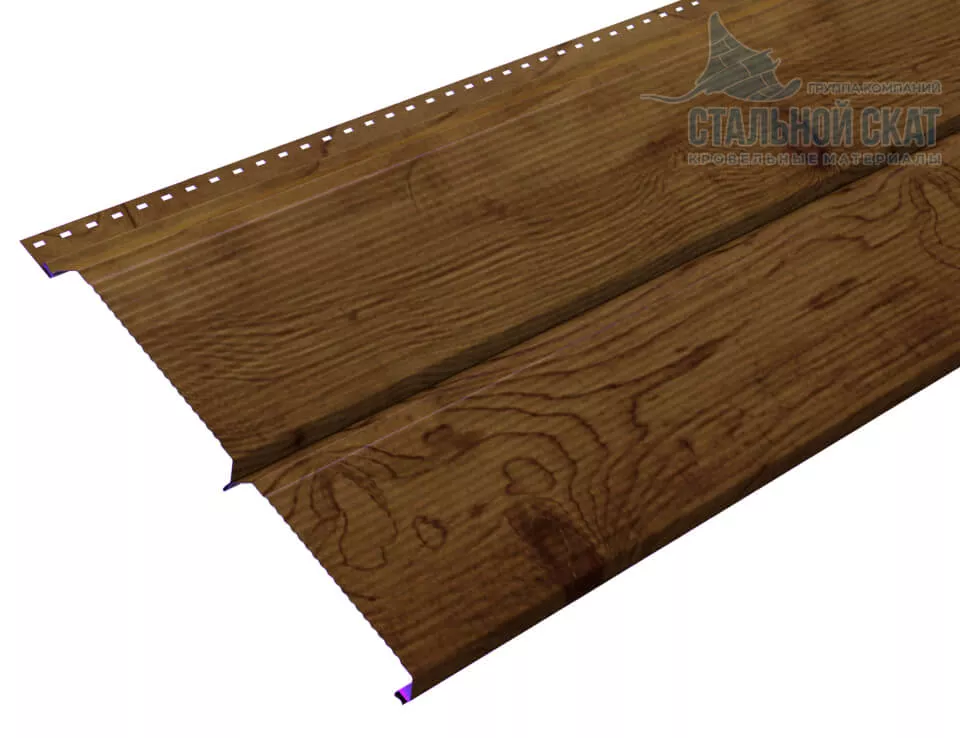 Фото: Сайдинг Lбрус-XL-В-14х335 (ECOSTEEL_T-12-Дуб-0.45) в Лобне
