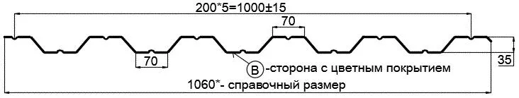 Фото: Профнастил НС35 х 1000 - B (ПЭ-01-7005-0.45) в Лобне