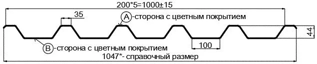 Фото: Профнастил С44 х 1000 - A Двусторонний (VikingMP_Д-01-8017-0.45) в Лобне