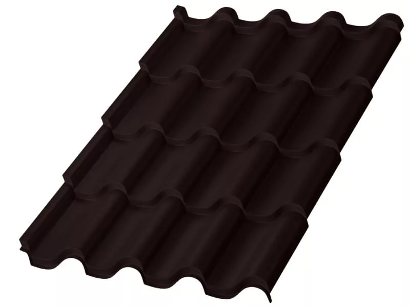 Фото: Металлочерепица МП Монтерроса-XL (VALORI-20-DarkBrown-0.5) в Лобне