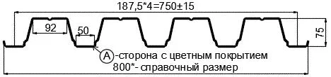 Фото: Профнастил Н75 х 750 - A (ПЭ-01-8017-1) в Лобне