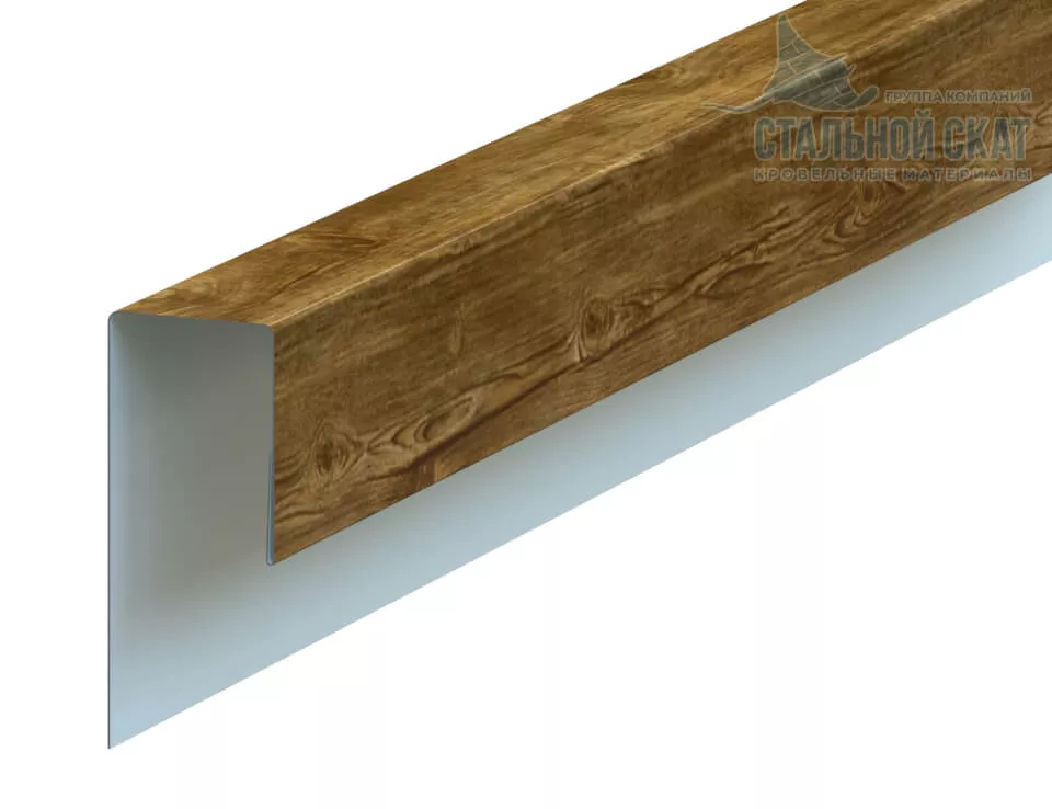 Фото: Планка J-профиль 24х18х3000 (ECOSTEEL_T-01-ЗолотойДуб-0.5) в 