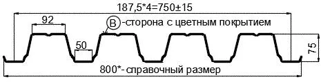 Фото: Профнастил Н75 х 750 - B (ПЭ-01-7024-0.7) в Лобне