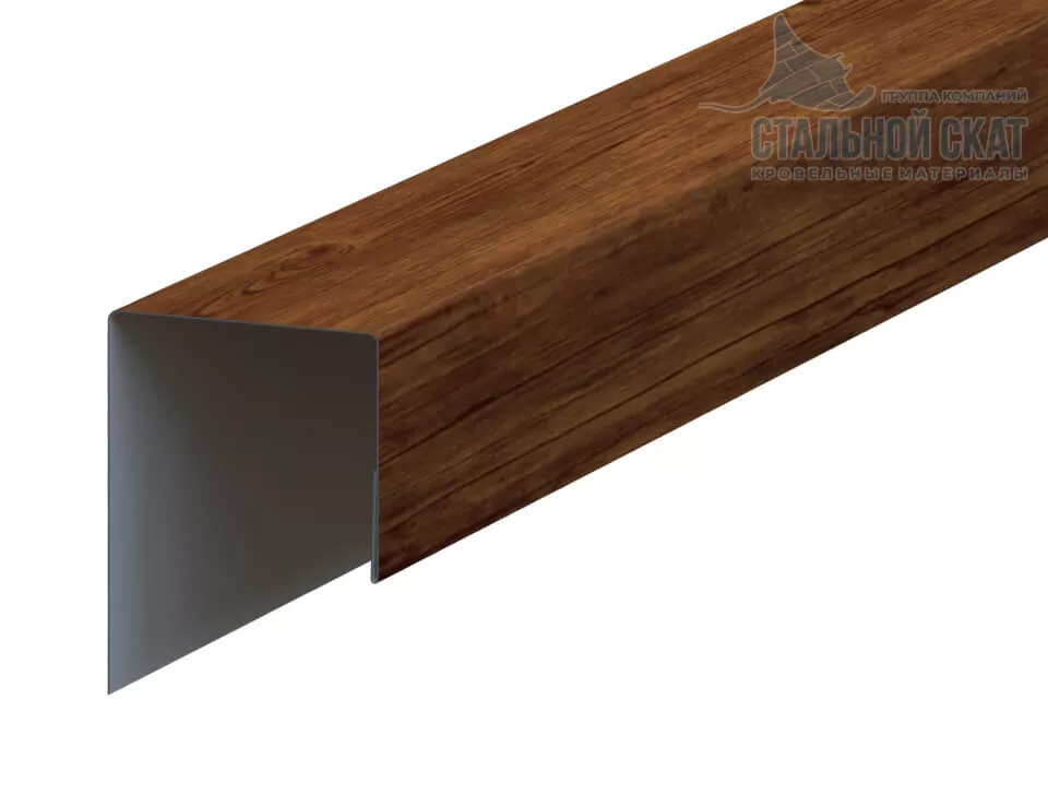 Фото: Планка J-профиль Woodstock 25х30х3000 (ECOSTEEL-01-МореныйДуб-0.5) в Лобне