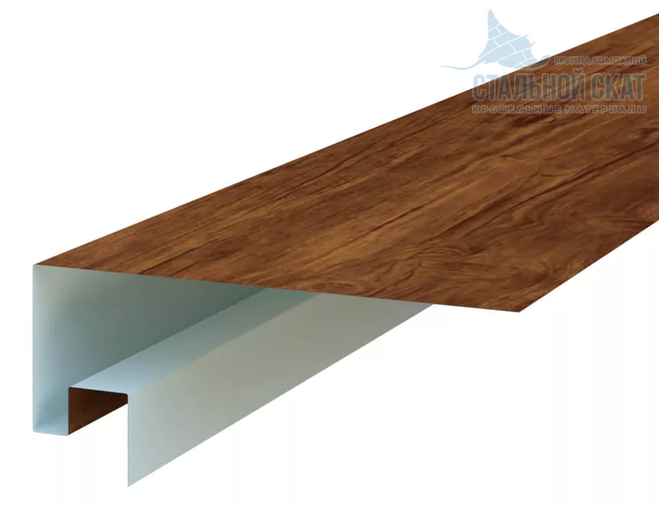 Планка откоса сложная 3D Woodstock 230х75х3000 (ECOSTEEL-01-МореныйДуб-0.5) в Лобне