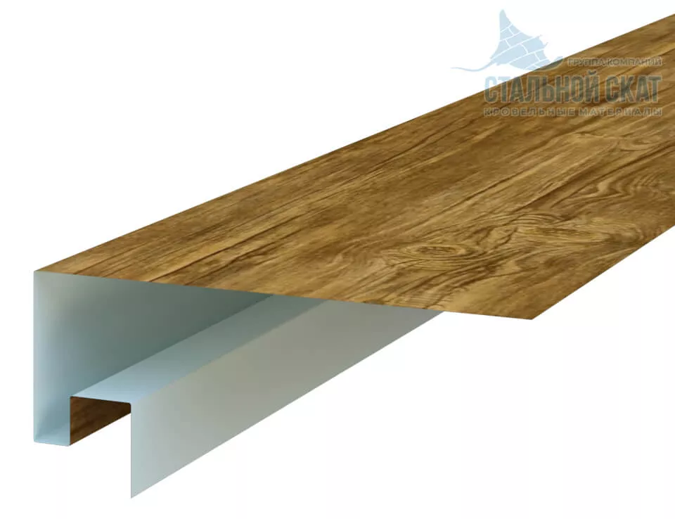 Фото: Планка откоса сложная 3D Woodstock 230х75х2000 (ECOSTEEL_T-01-ЗолотойДуб-0.5) в Лобне