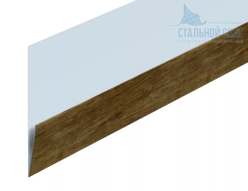 Фото: Планка начальная Lбрус-XL 20х50х3000 (ECOSTEEL_T-01-ЗолотойДуб-0.5) в 
