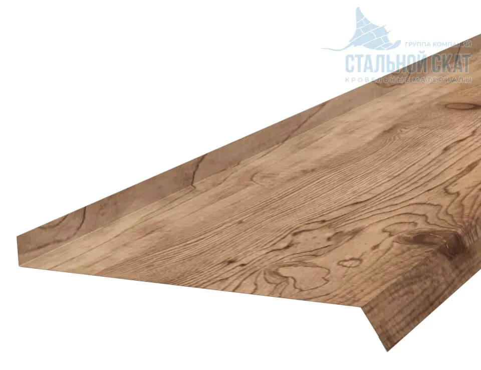 Фото: Планка отлива 240х30х2000 (ECOSTEEL_T-12-Золотой Орех-0.45) в Лобне