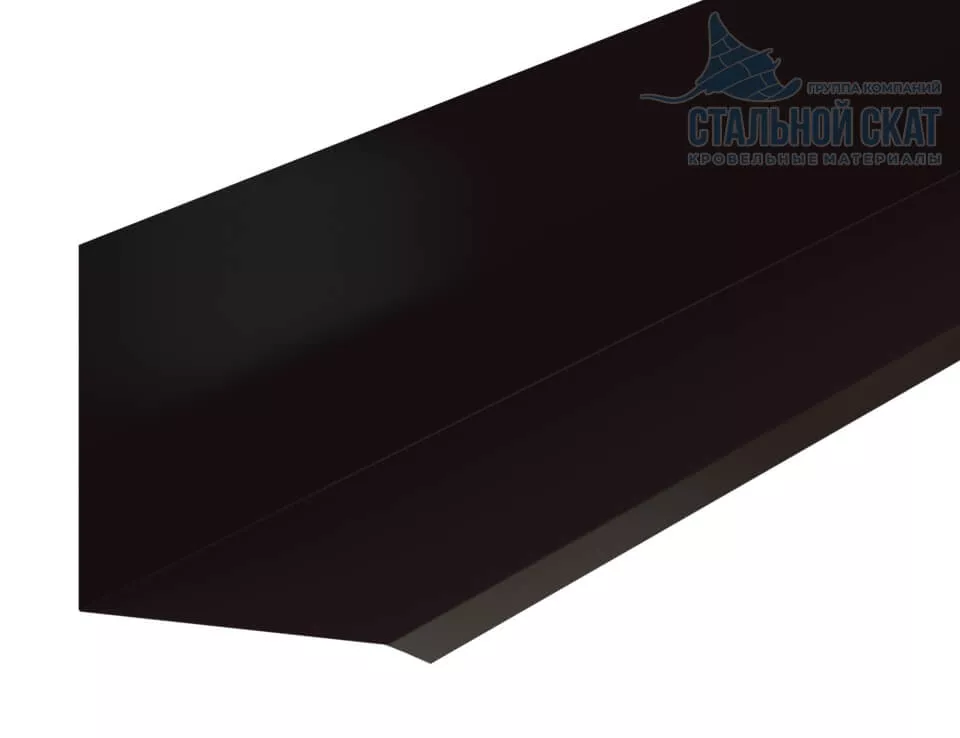 Фото: Планка примыкания верхняя к стене FASTCLICK 150х135х2000 (VALORI-20-DarkBrown-0.5) в 