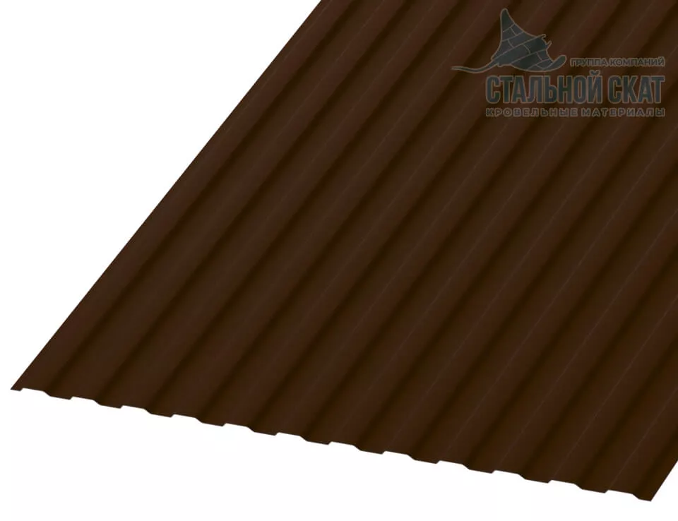 Профнастил МП10 х 1100 - A (VALORI-20-Brown-0.5) в Лобне