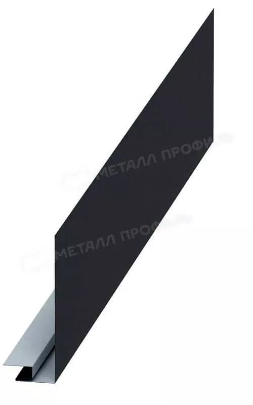 Фото: Планка карнизного свеса сложная 250х50х2000 (VALORI-20-DarkGrey-0.5) в 