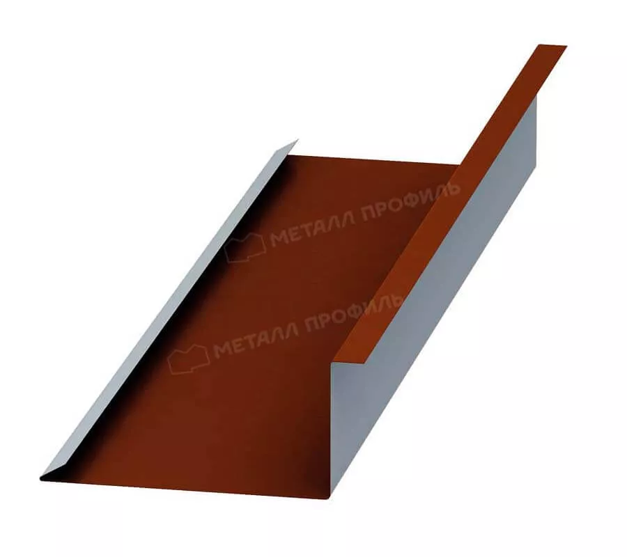 Фото: Планка примыкания нижняя 250х122х2000 (AGNETA-03-CopperCopper-0.5) в 