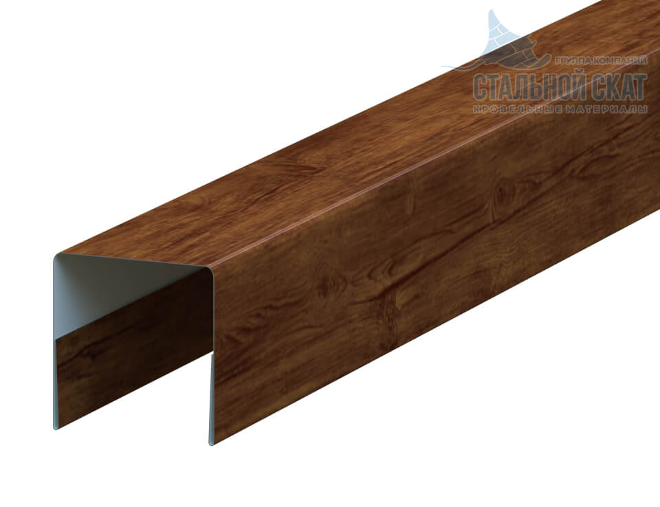 Планка П-образная 20х20х2000 (ECOSTEEL-01-МореныйДуб-0.5)