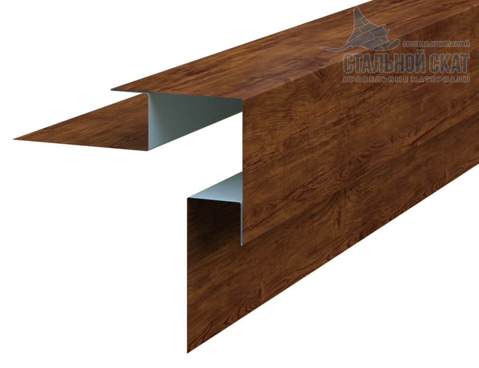 Планка угла наружного сложного Woodstock 75х75х3000 (ECOSTEEL-01-МореныйДуб-0.5)