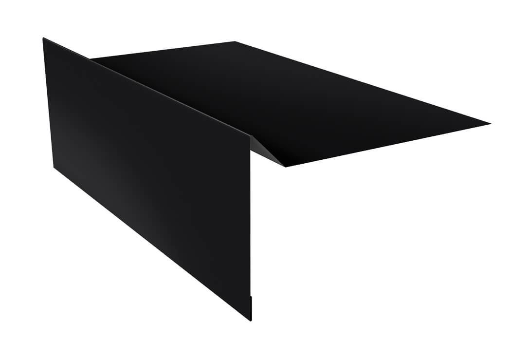 Планка ветровая для мягкой кровли простая 100х20х100 0,5 Satin с пленкой RAL 9005 черный (3м)