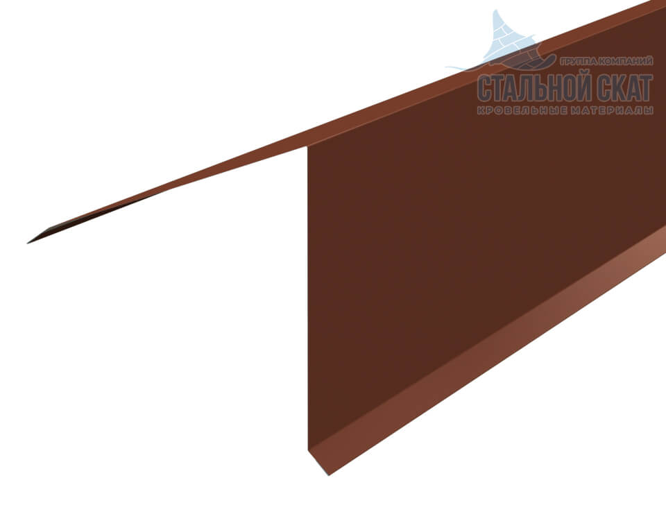 Планка конька кровли односкатной 185х185х2000 NormanMP (ПЭ-01-8004-0.5)
