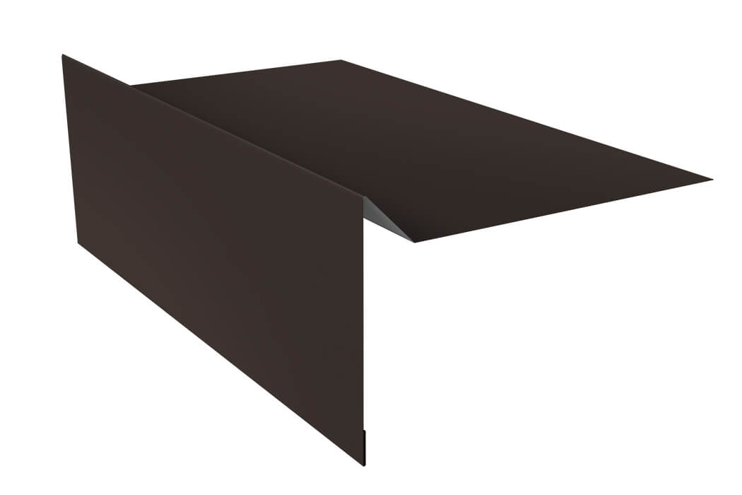 Планка ветровая для мягкой кровли простая 100х20х100 0,5 Satin Matt RR 32 темно-коричневый (2м)