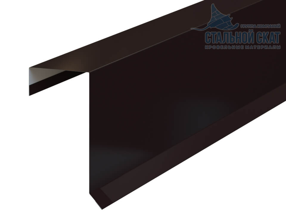 Планка торцевая кровельная FASTCLICK 65х130х2000 (VALORI-20-DarkBrown-0.5)