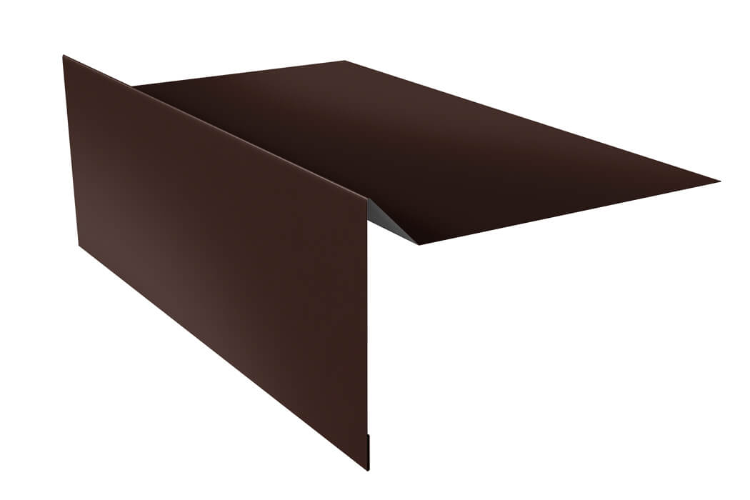 Планка ветровая для мягкой кровли простая 100х20х100 0,5 Satin с пленкой RAL 8017 шоколад (3м)